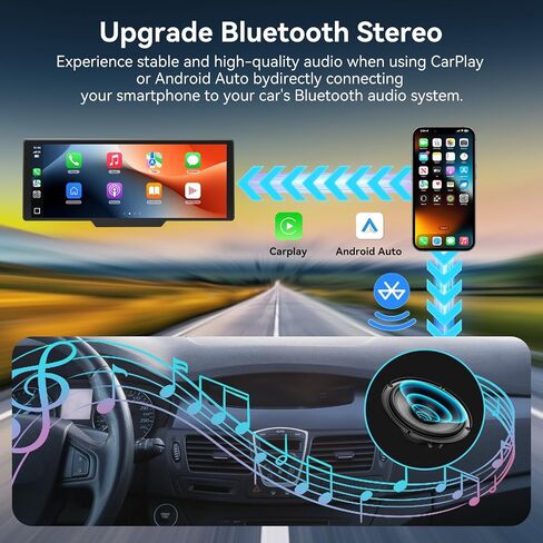 10.5" Portable Carplay Screen for Apple CarPlay&Android Auto,4K Dash Camera in Saudi Arabia