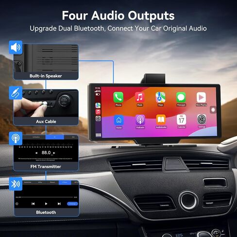 10.5" Portable Carplay Screen for Apple CarPlay&Android Auto,4K Dash Camera in Saudi Arabia
