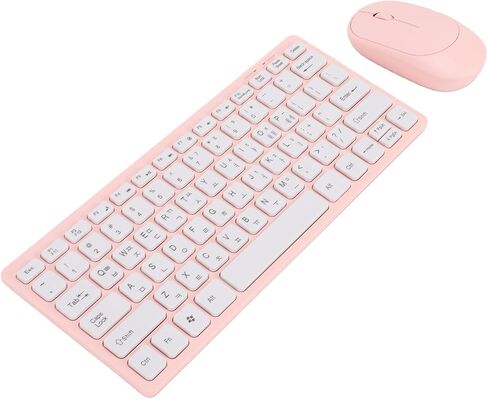 banapoy Korean Wireless Keyboard and Mouse Combo, Slim 78 Keys 2.4GHz Korean Keyboard with Mouse for PC Laptop Computer, Thin and Lightweight in Kuwait
