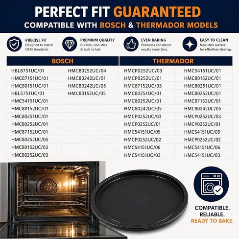 00795449 Metal Microwave Oven Turntable Cooking Tray 14.3in Fits for Most Bosch Thermador Gaggenau Microwaves, Replaces Part Numbers 795449 4163342 AP5953661 PS10061150 Black in Saudi Arabia