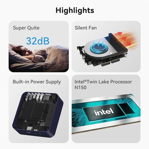 كمبيوتر صغير Beelink MINI S12 Pro، معالج Intel N100، ذاكرة الوصول العشوائي DDR4 سعة 16 جيجا + SSD 500 جيجا | شاشة مزدوجة HDMI 4K UHD، WiFi6+BT5.2+2.5G LAN كمبيوتر صغير يدعم التشغيل التلقائي لنظام Win11 Home للمكتب/HTPC/خادم الوسائط in Kuwait