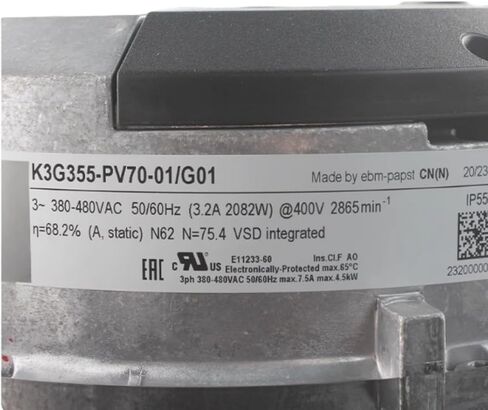 K3G355-PV70-01/G01 380-480V 3.2A 2082W 2865RPM مروحة تبريد 355 مم in Kuwait