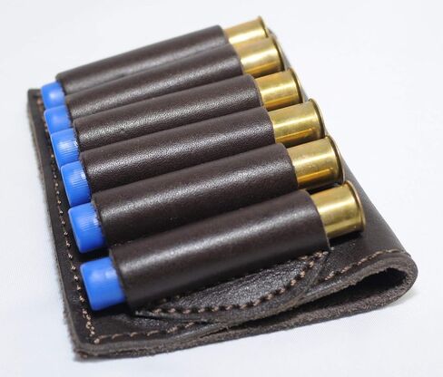 410 Gauge Leather Shotgun Shell Holder for Belt - Cartridge Holder -Dark Brown in Kuwait