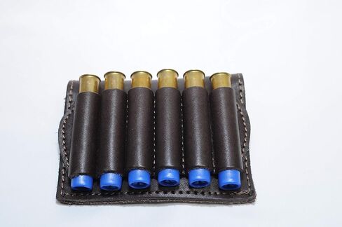 410 Gauge Leather Shotgun Shell Holder for Belt - Cartridge Holder -Dark Brown in Kuwait