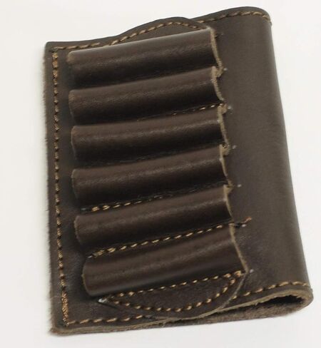 410 Gauge Leather Shotgun Shell Holder for Belt - Cartridge Holder -Dark Brown in Kuwait
