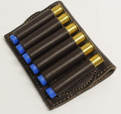 410 Gauge Leather Shotgun Shell Holder for Belt - Cartridge Holder -Dark Brown in Kuwait