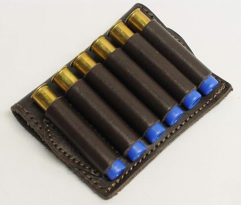 410 Gauge Leather Shotgun Shell Holder for Belt - Cartridge Holder -Dark Brown in Kuwait