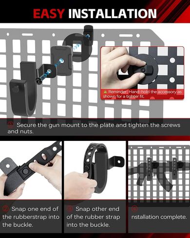 ZHILXN 2-Pack Gun Rack with Mounting Base Bracket for Tactical MOLLE Panel in Kuwait