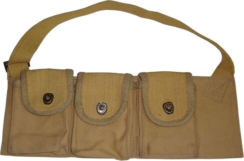 warreplica WWI US BAR 1918 Magazine Bandolier|Authentic Khaki Canvas Reproduction|6-Pocket Ammo Carry Pouch for Browning Automatic Rifle|WW1 Military Field Gear for Reenactors & Collectors in Kuwait
