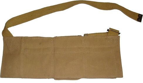 warreplica WWI US BAR 1918 Magazine Bandolier|Authentic Khaki Canvas Reproduction|6-Pocket Ammo Carry Pouch for Browning Automatic Rifle|WW1 Military Field Gear for Reenactors & Collectors in Kuwait