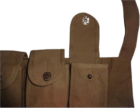 warreplica WWI US BAR 1918 Magazine Bandolier|Authentic Khaki Canvas Reproduction|6-Pocket Ammo Carry Pouch for Browning Automatic Rifle|WW1 Military Field Gear for Reenactors & Collectors in Kuwait