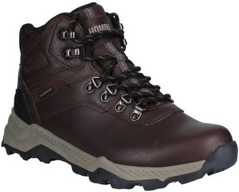 Khombu Men's Waterproof Hiking Boot, Brown, Leather Upper with Memory Foam Insole, Rubber Outsole in Kuwait