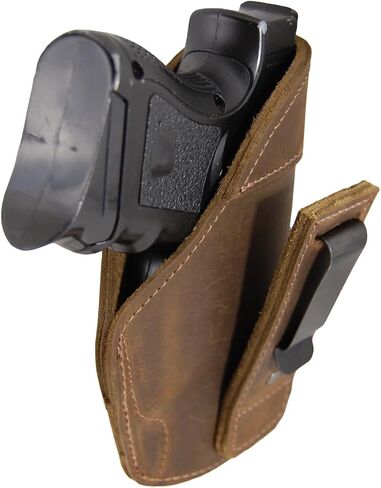 Barsony New Brown Leather Tuckable IWB Holster for Compact Sub-Compact 9mm 40 45 in Kuwait