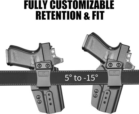 IWB Holster for Glock 19 17 19X 34 44 45 (Gen 1-6) & Glock 32 (Gen 3-4), Ruger RXM, Inside Waistband Concealed Carry Holster, Optic Cut, Adjustable Cant & Height, Right Hand, Black (OWB Ready) in Saudi Arabia