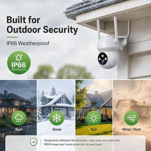 YOTON 2K Outdoor Security Camera 5G WiFi 360° Auto Tracking, Plug-in in Kuwait