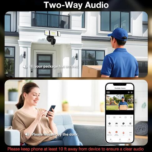 Onforu 2K Floodlight Camera Plug&Hardwired, Smart Security Camera Outdoor in Kuwait