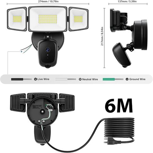Onforu 2K Floodlight Camera Plug&Hardwired, Smart Security Camera Outdoor in Kuwait