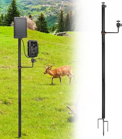 4.7' Trail Camera Mount, Solar Panel Holder, Heavy Duty Stake Black in Saudi Arabia