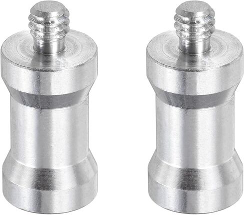 2PCS M8 Female to 1/4" Male Light Stand Conversion Screws Converter - 0.58 x 0.98 Inch Aluminum Alloy Tripod Thread Adapter Mount, Stable Tripod for Light Stand/Hot Shoe in Kuwait