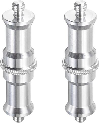 2PCS 1/4" Male to 1/4" Male Light Stand Conversion Screws Converter - 0.61 x 1.18 Inch Aluminum Alloy Tripod Thread Adapter Mount, Stable Tripod for Light Stand/Hot Shoe in Kuwait