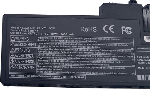 CF-VZSU0QW Laptop Battery Compatible with ToughBook CF-20 MK1 Toughpad FZ-A2 CF-VZSU0QJS CF-VZSU0QK CF-VZSU0QR - 11.4V 30Wh in Kuwait