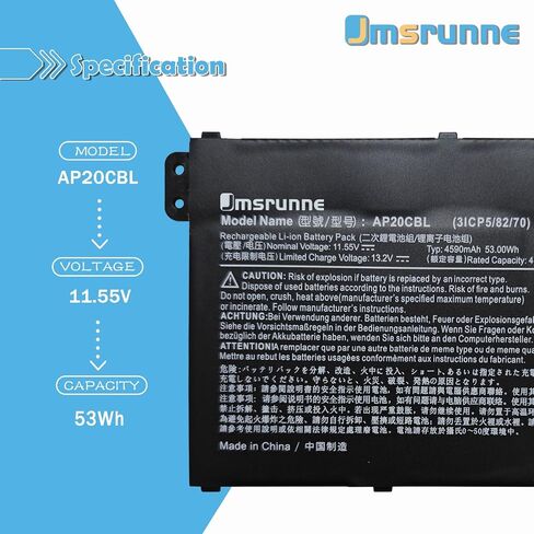 AP20CBL استبدال بطارية الكمبيوتر المحمول Aecr Aspire 5 A515-45 A515-46 Swift 3 SF314-43 SF314-511 Aspire 7 A715-43G Vero AV15-51 TravelMate Spin B3 B311RNA-32 in Kuwait
