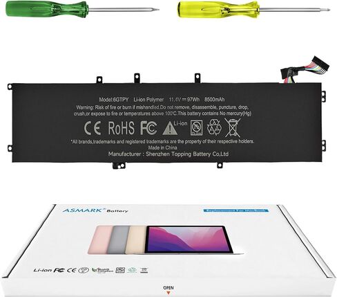 بطارية كمبيوتر محمول ASMARK 6GTPY بديلة لجهاز Dell XPS 15 9550 9560 9570 9550 7590 Inspiron 15 7500 7501 7590 7591 Vostro 7500 Precision 5510 5520 5530 5540 Series 6GTPY in Kuwait