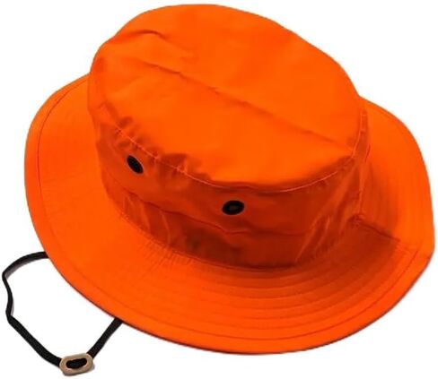 Blaze Orange Boonie Hat, Water Resistant, Made in The USA, Military Wide Brim Boonie Cover-Jungle Hat in Saudi Arabia