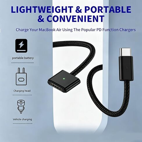 MagSafe 3 Charger 140W USB-C Cable for MacBook Air/Pro,Fast Charging Cable (Black1) in Saudi Arabia