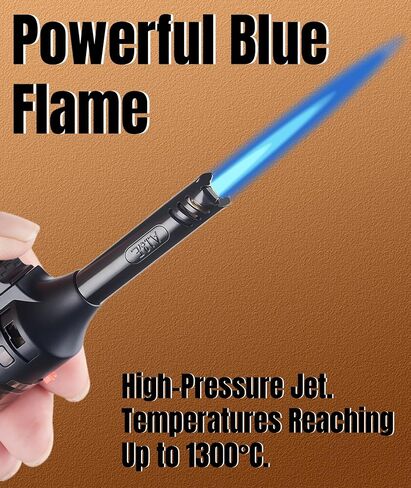 8 Pack Butane Torch Lighter, Mini Refillable Windproof Jet Flame Lighters with Safety Lock, Refillable Adjustable Flame Butane Gas Lighter for Candle Camping Fireplace BBQ Grill(Fuel Not Included) in Saudi Arabia