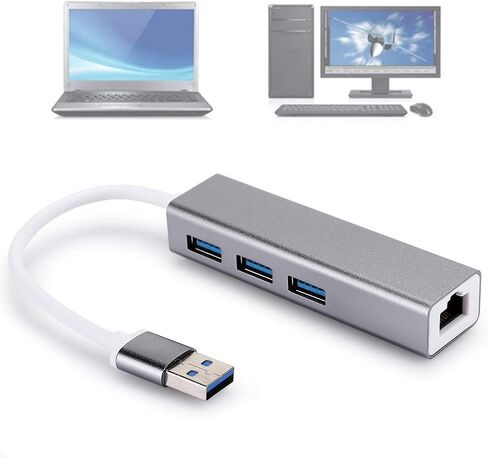 USB to RJ45 Adapter Converter Ethernet HUB USB3.0 with LED Indicator for Operating System, Aluminum Alloy 100M Core in Kuwait