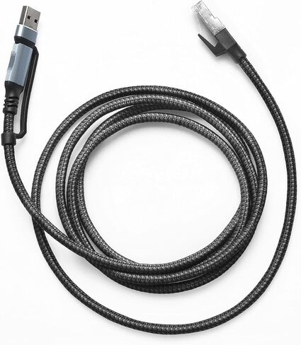 كابل محول USB من النوع C إلى إيثرنت بطول 1.8 متر، كابل USB A متوافق مع RJ45 LAN بسرعة 100 ميجا بت في الثانية، اتصال إنترنت سلكي للمنزل والمكتب والسفر والألعاب والبث في الولايات المتحدة in Kuwait