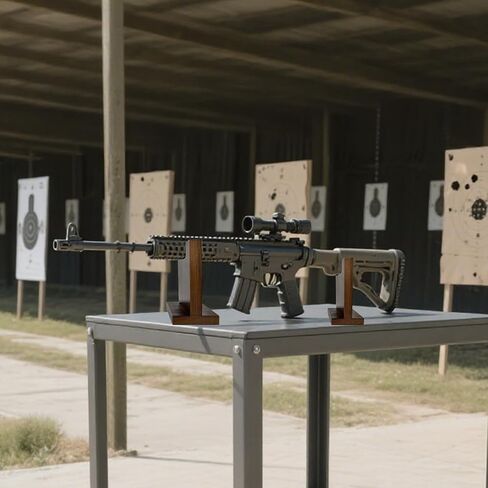 Rifles Display Stands Vertical Gun Rack for Wall Wood Gun Holder for Rifle or Shotgun Gun Wall Mount Stylish Indoor Gun Racks Rifle Rack Display Hanger for Any Rifle in Kuwait