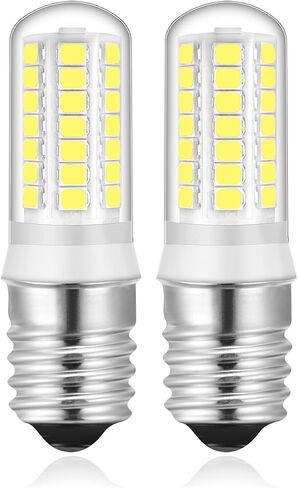 لمبة ضوء الميكروويف E17 LED، 120 فولت قابلة للتعتيم 6000 كيلو ضوء نهاري أبيض، 4 وات تحل محل الهالوجين/المتوهج 40 وات، فوق الموقد ومصباح غطاء محرك السيارة، عبوتان in Kuwait
