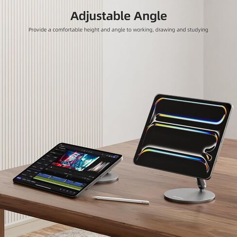 KU XIU Magnetic Wireless Charging Stand for iPad Pro/Air 11 M2 Only, Aluminum Alloy Arm Mount with 1M Cable, Foldable Adjustable Tablet Holder for iPad Pro 11 1st/2nd/3rd/4th,Air 10.9 4th/5th in Saudi Arabia