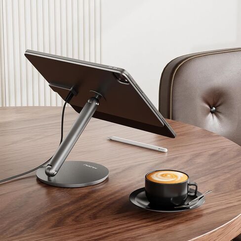 KU XIU Magnetic Wireless Charging Stand for iPad Pro/Air 11 M2 Only, Aluminum Alloy Arm Mount with 1M Cable, Foldable Adjustable Tablet Holder for iPad Pro 11 1st/2nd/3rd/4th,Air 10.9 4th/5th in Saudi Arabia