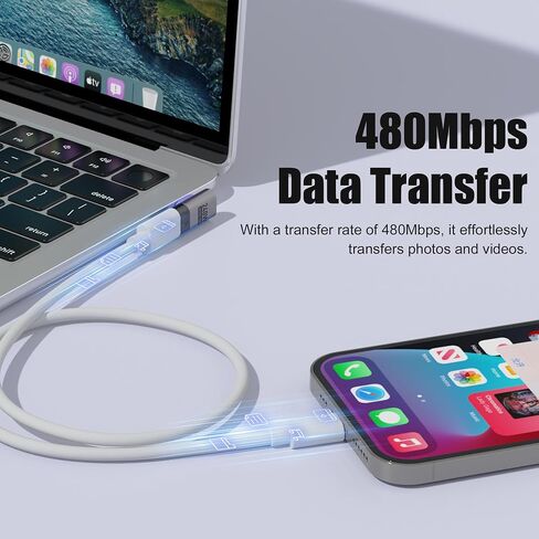 محول USB C مغناطيسي 240 وات (عبوة من قطعتين)، موسع محول USB C ذكر إلى النوع C أنثى من النوع C بسرعة 480 ميجابت في الثانية PD3.1 شحن سريع لهاتف iPhone15/Macbook/iPad Pro/Rog Ally/الكمبيوتر اللوحي (يمين) in Kuwait