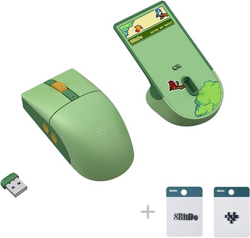 8Bitdo R8 Mouse with Charging Dock, PAW 3395 Sensor - Forest Wonder in Kuwait