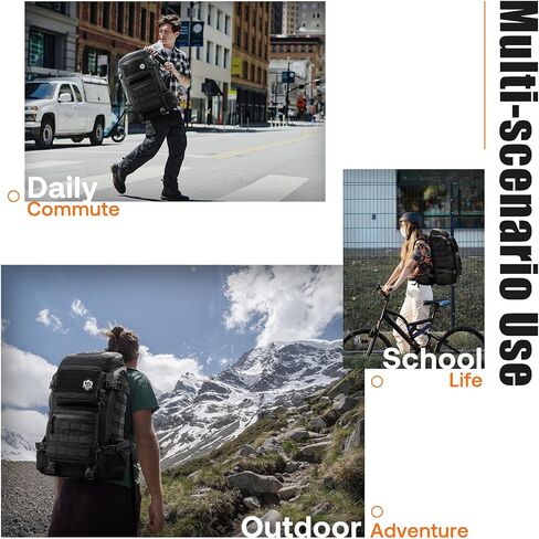 EDC Tactical Backpack for Men: Military Gear Assault Pack 50L with Molle for Hiking Gym Work Commute in Saudi Arabia