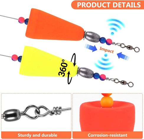 Fishing Bobbers, 5 Pack Popping Corks Floats Saltwater with Rattles in Kuwait