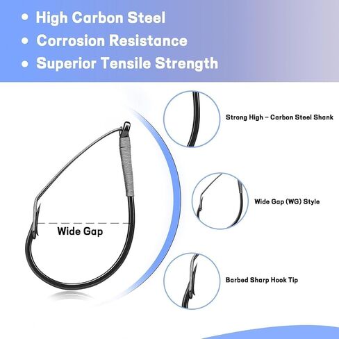 Small Weedless Wacky Rig Hooks - Fish Circle Hook for Wacky Worm & Neko Rig Fishing - 25 Pack Saltwater & Freshwater Bass Hooks（2/0#_25pcs in Kuwait