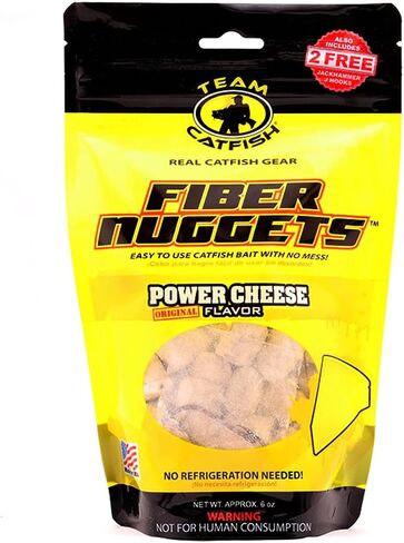 Team Catfish Fiber Nuggets with Fishing Bait Bag & Hooks, Power Cheese in Kuwait