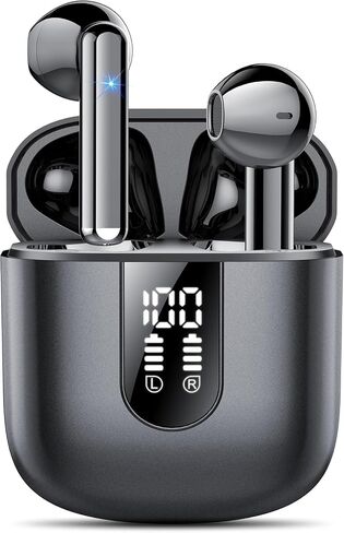 Jesebang Wireless Earbuds, Bluetooth 5.4 Headphones HiFi Stereo, Bluetooth Earbuds with ENC Noise Cancelling Mic, 36H LED Display Ear Buds, IPX7 in Ear Earphones for Phone Tablet Laptop Sports, White in Saudi Arabia