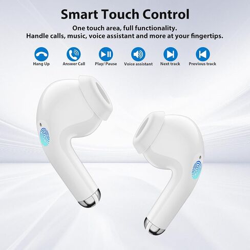 ACANDYA Bluetooth 5.3 Wireless Earbuds for iPhone Headphone with Mic White in Saudi Arabia