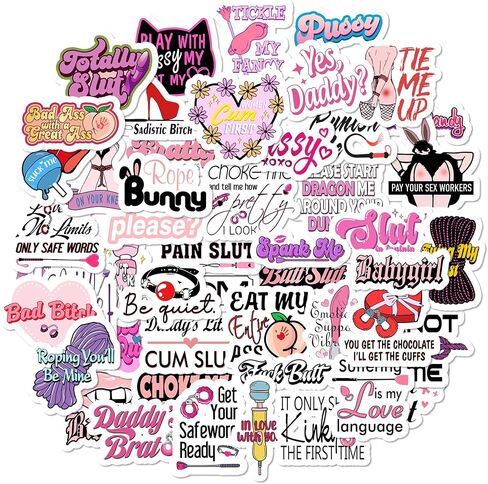 50pcs BDSM Stickers Pack, Vinyl Stickers for Adults, Bondage & Kinky Stickers for Laptops, Water Bottles, Guitars, Computers, Phones & More in Kuwait