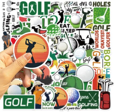 ملصقات الجولف لأجهزة الكمبيوتر المحمولة، WLJIAO Cool Golf ملصق فينيل مقاوم للماء للأطفال والمراهقين، 50 قطعة من ملصقات كرة الحب الرياضية المزخرفة للكمبيوتر المحمول والجيتار ولوح التزلج in Kuwait