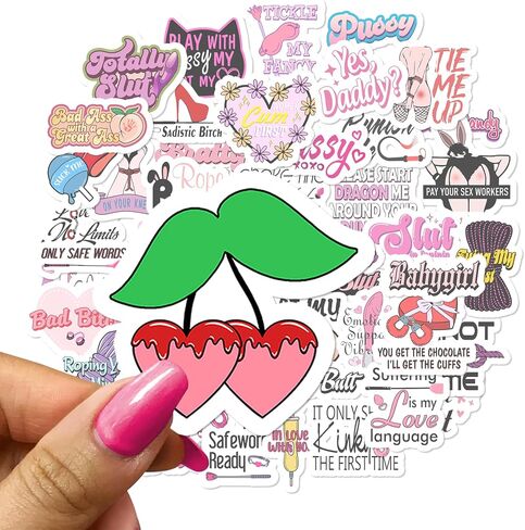 50pcs BDSM Stickers Pack, Vinyl Stickers for Adults, Bondage & Kinky Stickers for Laptops, Water Bottles, Guitars, Computers, Phones & More in Kuwait
