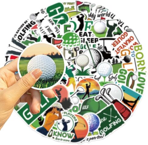 ملصقات الجولف لأجهزة الكمبيوتر المحمولة، WLJIAO Cool Golf ملصق فينيل مقاوم للماء للأطفال والمراهقين، 50 قطعة من ملصقات كرة الحب الرياضية المزخرفة للكمبيوتر المحمول والجيتار ولوح التزلج in Kuwait