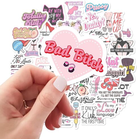 50pcs BDSM Stickers Pack, Vinyl Stickers for Adults, Bondage & Kinky Stickers for Laptops, Water Bottles, Guitars, Computers, Phones & More in Kuwait