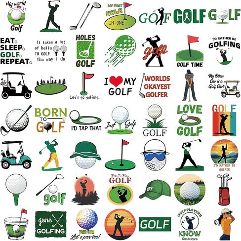 ملصقات الجولف لأجهزة الكمبيوتر المحمولة، WLJIAO Cool Golf ملصق فينيل مقاوم للماء للأطفال والمراهقين، 50 قطعة من ملصقات كرة الحب الرياضية المزخرفة للكمبيوتر المحمول والجيتار ولوح التزلج in Kuwait